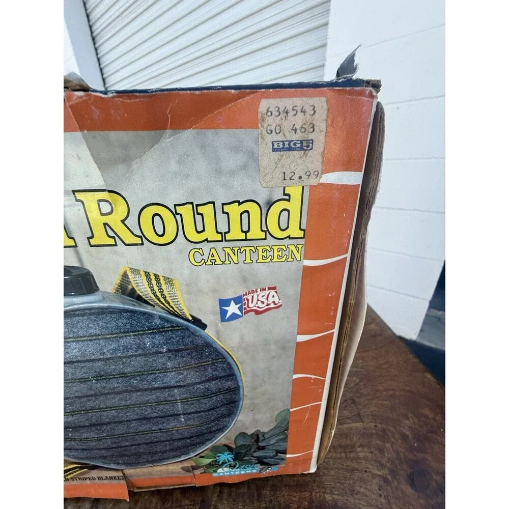 VTG 2Qt Standard Western Round Oasis Canteen Galvanized Steel Wool w/ Strap P20C